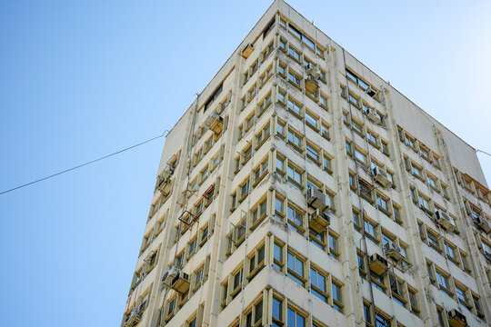 Low Angle View of Aged Brutalist Building in Buenos Aires