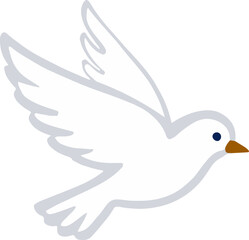Fototapeta premium Minimalist Flying White Dove Vector Illustration Representing Peace and Freedom Concept for Graphic Design Projects
