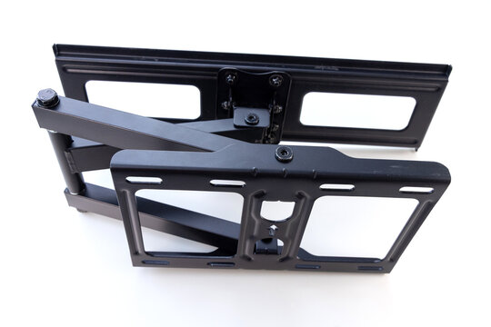 Black metal mounting bracket for flat screen television