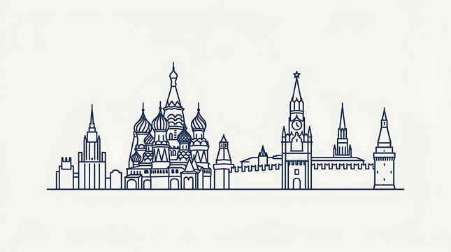 Vector Silhouette Iconic of Moscow
