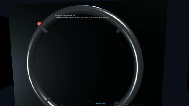 3D animation showing the internal workings of a camera in-body image stabilization system with sensor shift and electromagnetic levitation