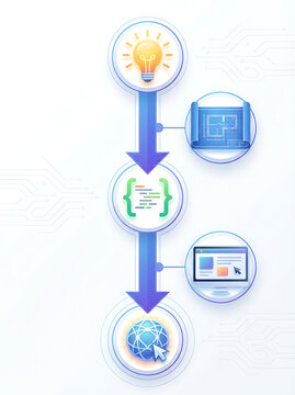 Infographic Five step timeline for Website Creation	