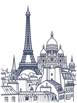 Vector Silhouette Iconic of Paris