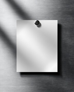 Blank paper on metallic surface with shadow effect