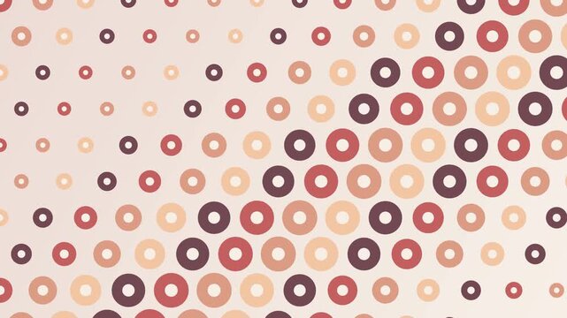 Coral and brown circle lattice pattern motion background