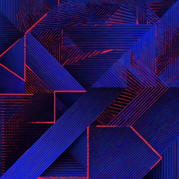Futuristic Blue and Red Geometric Technology Background