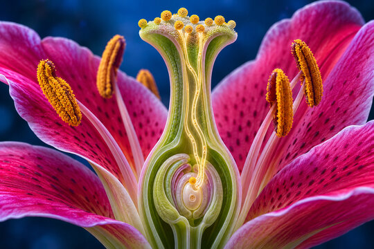 Pollen Tube Growth Through Flower Pistil Toward Ovule