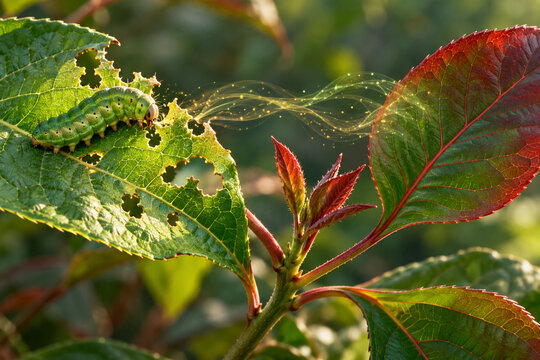 Plant Defense Signal Between Caterpillar Damaged Leaves