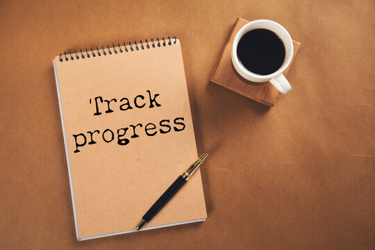 Track progress  text on paper