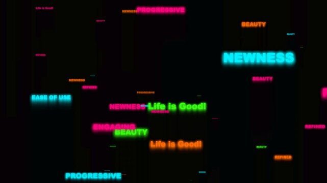 Abstract Motion Background with Floating Positive Words