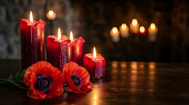 Warm glowing candlelight creates a peaceful and inviting atmosphere for relaxation and reflection