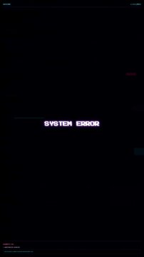 Glitchy System Error Text Digital Screen Background
