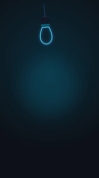 Abstract Neon Glowing Light Bulb Motion Background