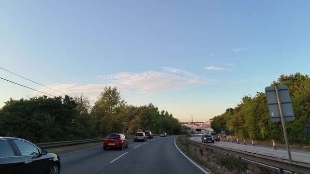 Winchester Hampshire England UK. 23.09.2026. Video. National highways junction upgrade to M3 and A 34 highway in Winchester UK