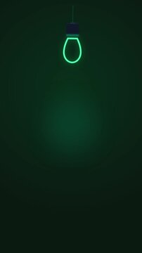 Abstract Motion Background With Glowing Green Neon Light
