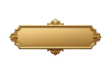 Obraz na płótnie Canvas Decorative gold blank plaque isolated cutout