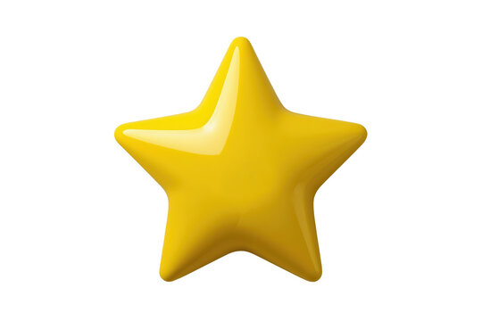 Glossy yellow five point star shape