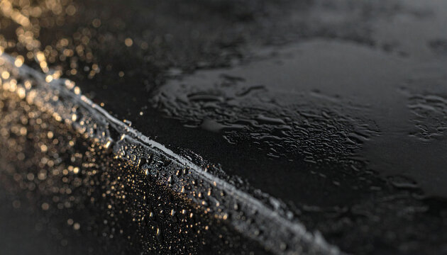 Wet dark charcoal natural stone surface with soft light reflex 4