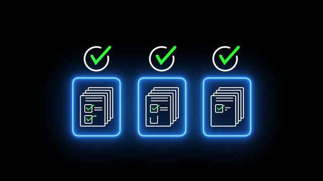 Legal document approval process idea on the transparent background. Automated workflow management solution. Online document review.4k motion animated video.