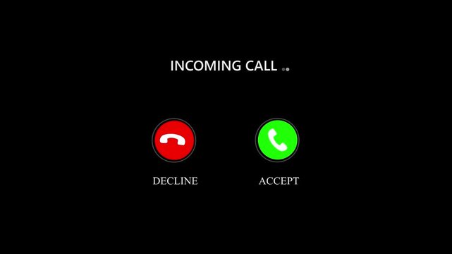 Incoming call UI animation on background. Animation of phone call icon, Incoming call ring icon background. Phone ring sign Animation. This is 4k motion video.