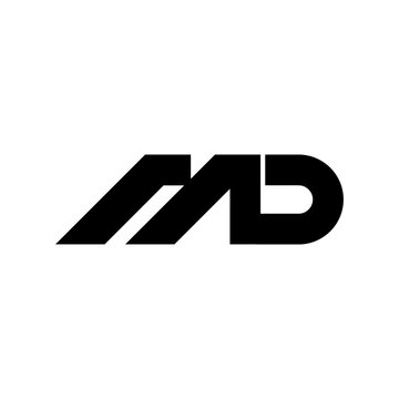 Modern minimalist letter MD logo monogram design vector for technology and sport brand