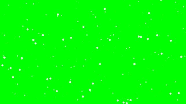 A clean, dense, and evenly distributed falling snow animation loop with a green screen (chroma key) background for easy video compositing.