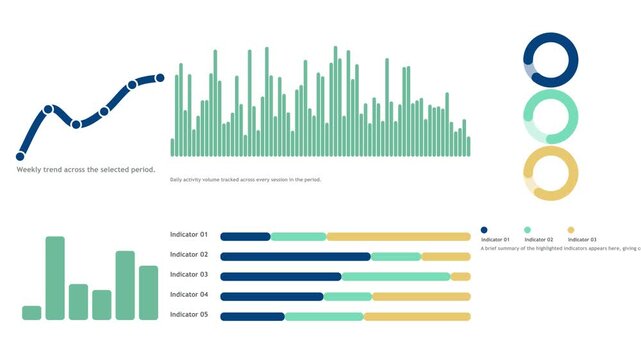 Business data dashboard interface with charts and indicators chart graph analysis report statistics chart graph analysis report statistics