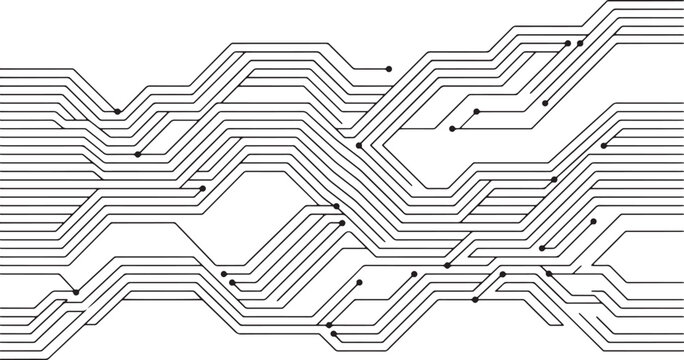 Dark gray microchip architecture layout showing parallel data paths for computer hardware concepts.