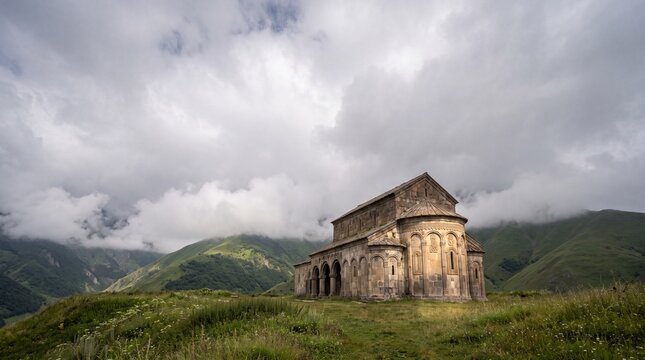 İşhan and Highland Churches in Artvin &mdash; the church with cloud rolling across the ridge