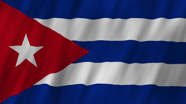 Cuba flag waving in the wind 4K animation background
