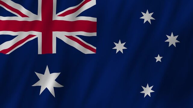 Australia flag waving in the wind 4K animation background