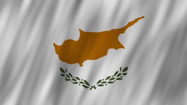 Cyprus flag waving in the wind 4K animation background