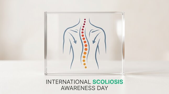 International scoliosis awareness day illustration with human spine