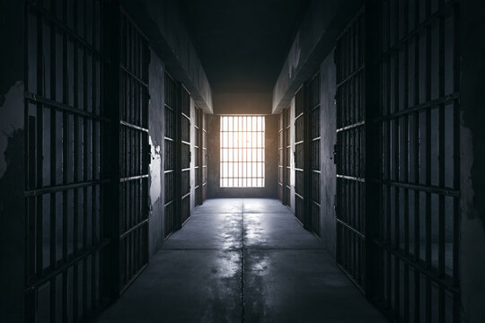 empty prison hallway.