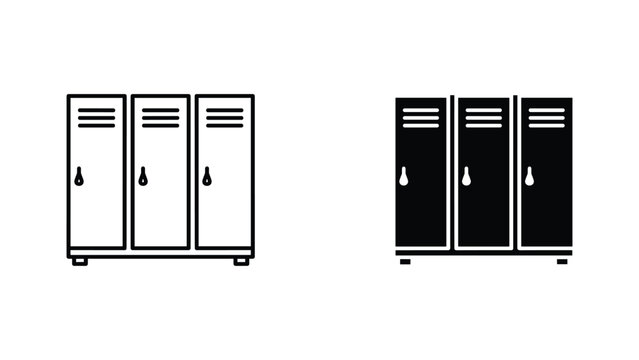 Storage lockers cabinet with three doors vector illustration