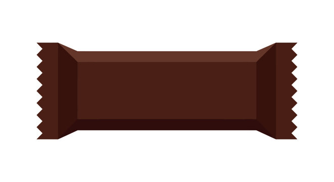 Chocolate bar wrapper illustration with brown packaging and jagged edges