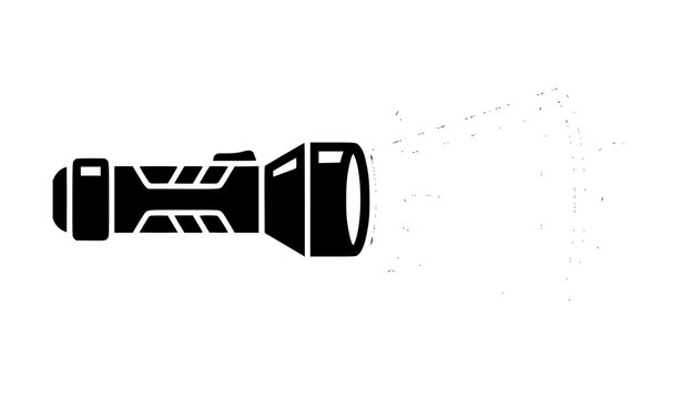 Flashlight vector icon flat torch beam light symbol for flash sale marketing and emergency preparedness design