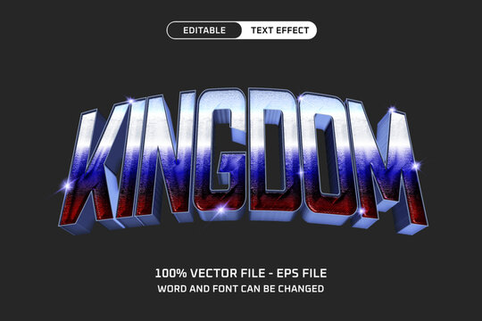 Kingdom Y2K Chrome Metallic Editable Text Effect
