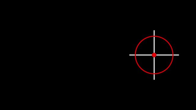 Minimalist animated target with moving crosshair for ui and digital interface animation 4k on transparent background.