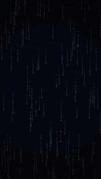 vibrant turquoise and deep blue binary code streams cascading vertically down a dark digital background for cybersecurity and big data analytics concepts