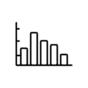 Bar chart icon outline symbol for data and statistics analysis.