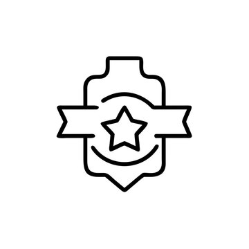 Badge star emblem outline symbol for recognition and achievement.