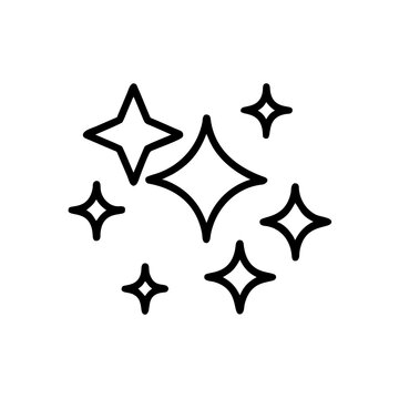 Multiple sparkling stars vector icon illustration on transparent background.
