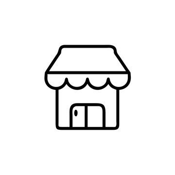 Storefront building outline icon shop store front exterior.