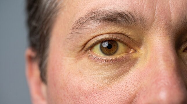 Realistic Jaundice with Yellow Sclera &ndash; Clinical Medicine Concept