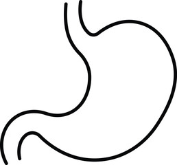 Fototapeta premium Human stomach anatomy and digestive system line icon