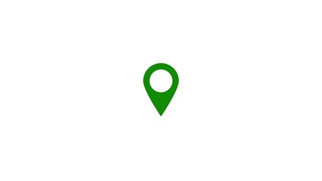 location pin map marker icon with circular center on clean white background, minimal navigation symbol for GPS, address, travel, mapping, web interface and location .
