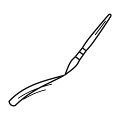 Obraz premium Paint brush line art icon drawing a swoosh stroke