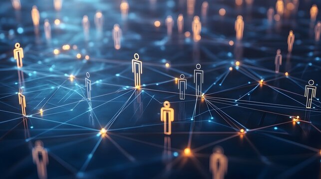 A polished 3D illustration showing workplace unity, stylized employees with glowing connection infrastructure and rising progress arrows, global startup success concept