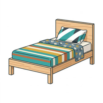 bed and pillows